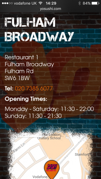 yo sushi restaurant locator