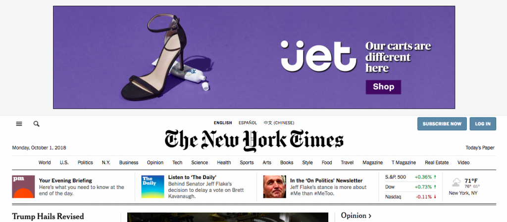 Display advertising - Jet.com