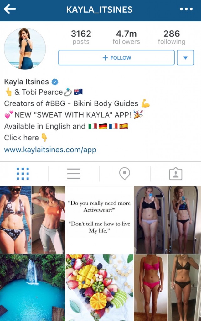 Kayla Itsines Instagram