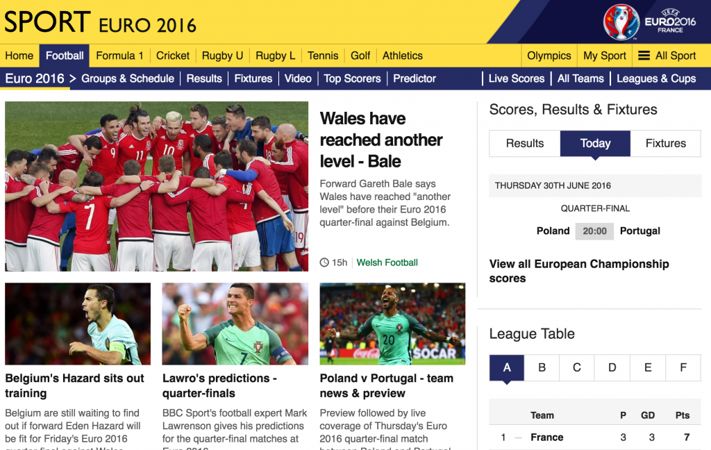 BBC hub page