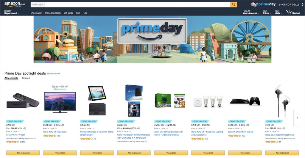 Amazon - Prime Day Header Image