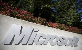 Microsoft logo at its Redmond headquarters