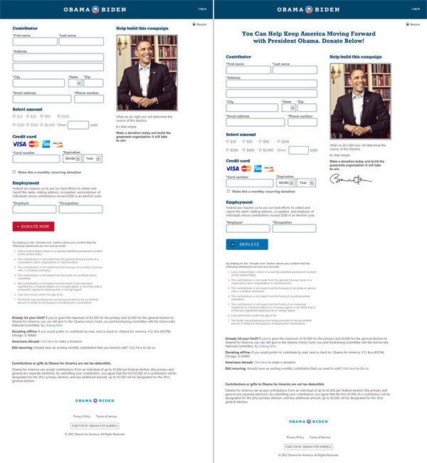 Barack Obama form, control vs optimized