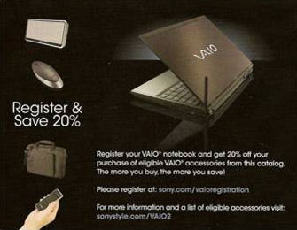 Vaio registration offer