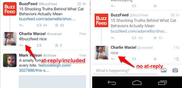 BuzzFeed Twitter No At-Reply