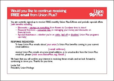 Union Plus Post Card