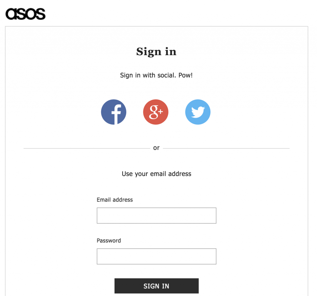 Asos Social Sign In ClickZ