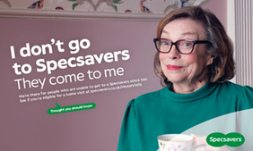 "I don't go": Image with Specsavers' latest slogan twist