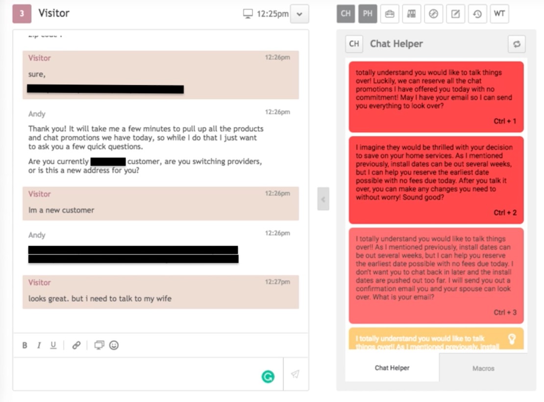 examples of AI suggested rebuttals